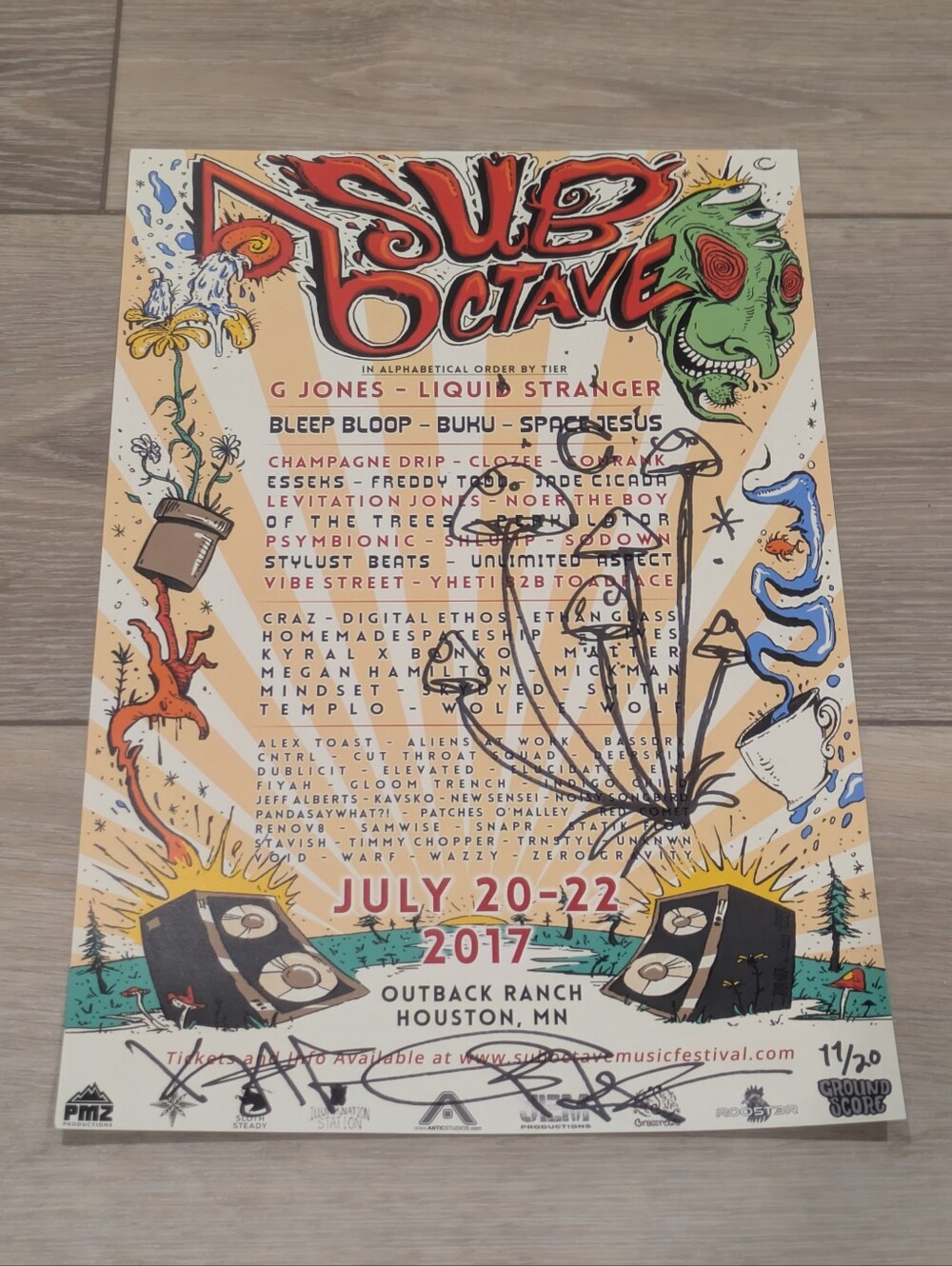 RARE!! 2017 SubOctave Music & Arts Festival Houston EDM Promo Art Print # 11/20